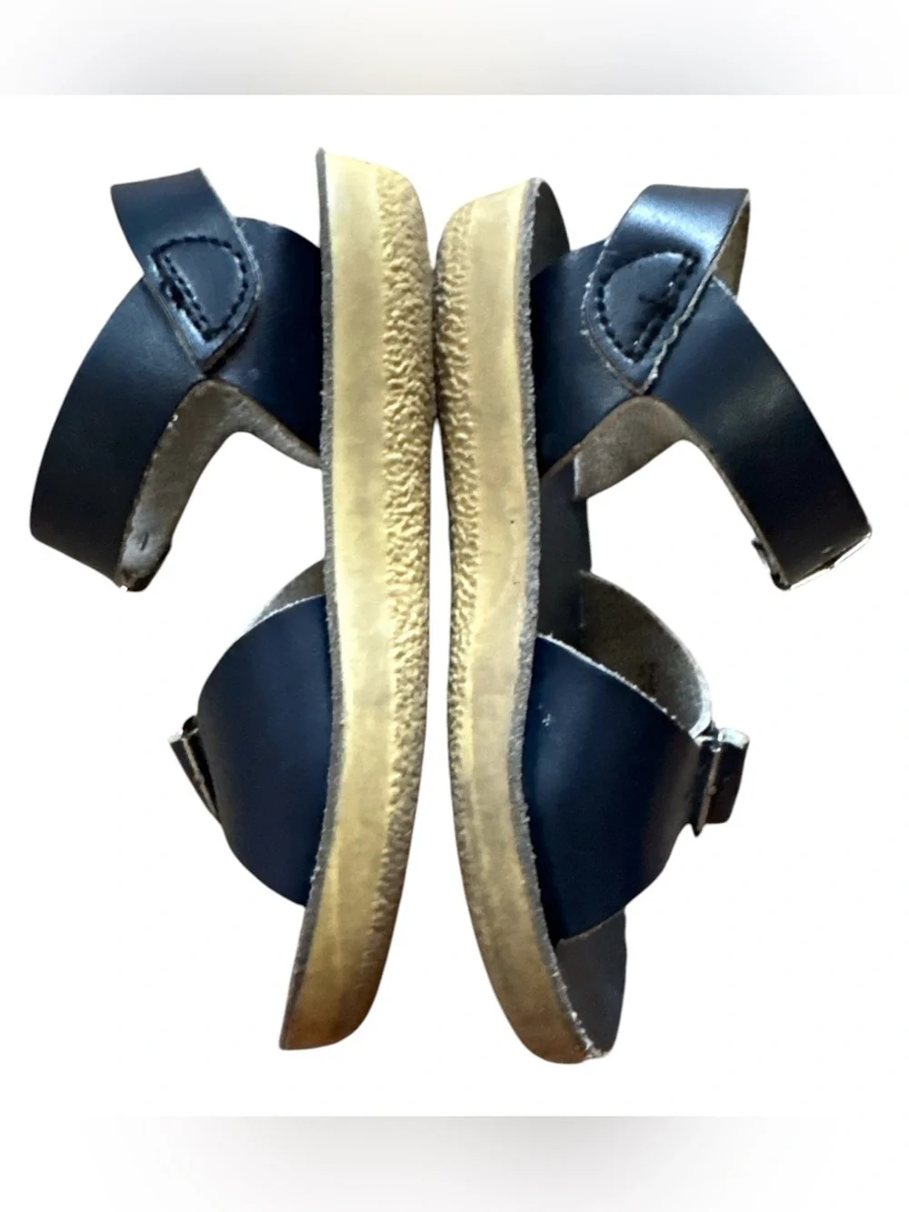 Kids Sun San Navy Buckle Sandals - Classic Adjustable Straps size 7